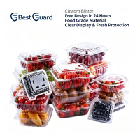 Op maat gemaakte transparante PET blisterverpakking voor fruit, groenten, cake en afhaalmaaltijden met clamshell deksel (CE-gecertificeerd)