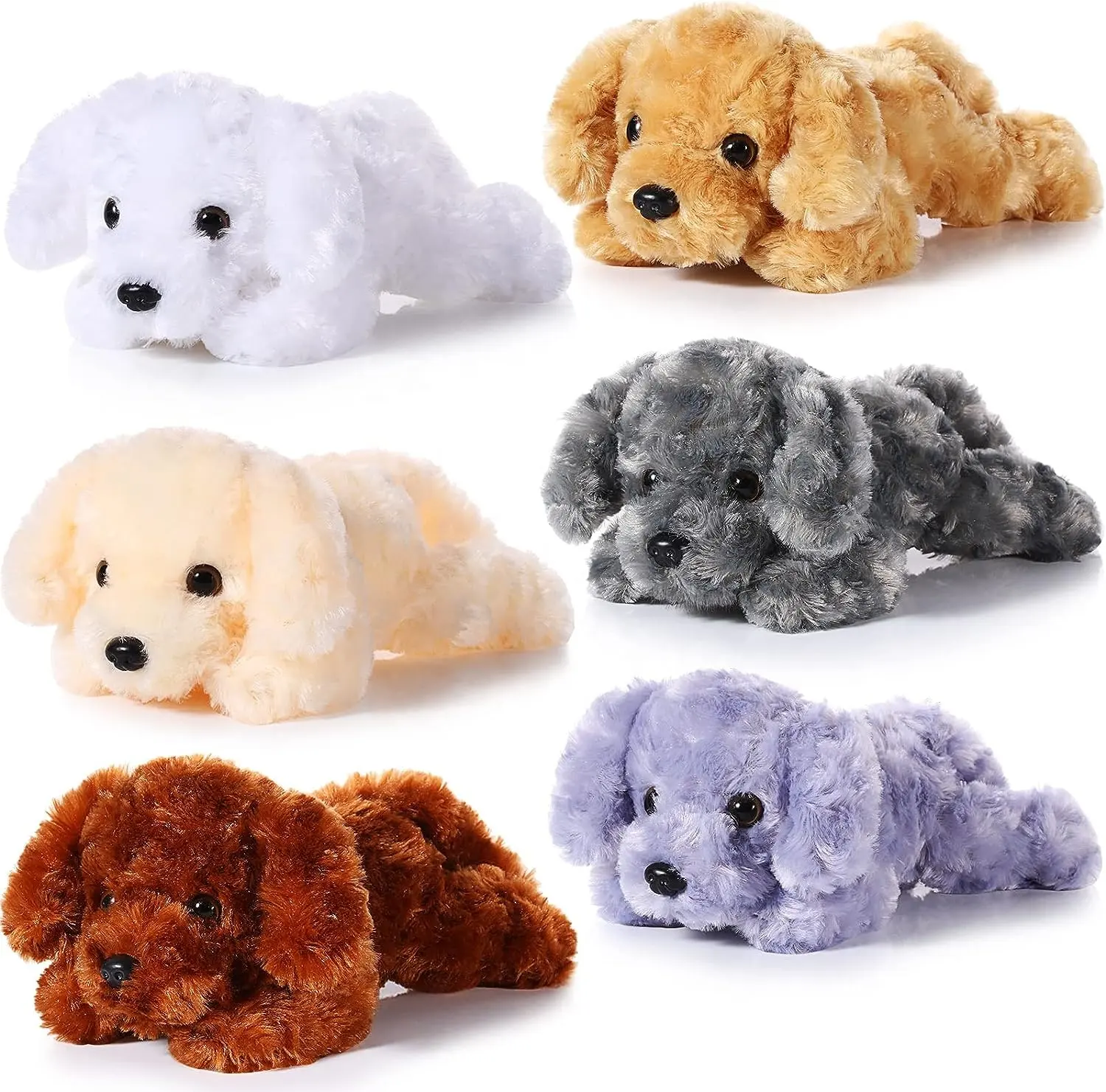 8 Inch Dog Stuffed Animal Plush Puppy Fluffy Puppy Set for Kids Girls Dog Theme Party Soft Plush Dog Pillow Toy