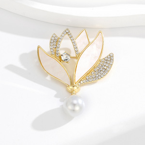 Bauhinia Flower Fancy Zircon Plated Gold Alloy Channel Set Corsage Pin Women's <b>Wedding</b> Engagement Party Gift <b>Accessories</b> - Product Image 2