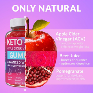 Vitamines végétaliennes Keto aux <span class=keywords><strong>bienfaits</strong></span> naturels, sans sucre, au <span class=keywords><strong>vinaigre</strong></span> de <span class=keywords><strong>cidre</strong></span> de pomme, pour un ventre plat, gommes Keto. - Product Image 1