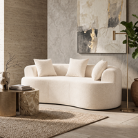 Canapés modulaires incurvés écologiques modernes avec revêtement en chenille et dossier rembourré en tissu pour petit appartement, salon, villa, hôtel