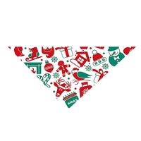 Bandana triangulaire en polyester imprimé motif dessin animé pour chien et chat, accessoire de cou pour Noël, style britannique