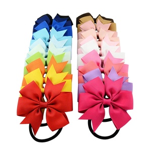 OKAY vente en gros 20 couleurs unies ruban gros-grain nœuds pour cheveux avec cravate pour filles <span class=keywords><strong>bébé</strong></span> enfant en bas âge accessoires cadeaux pour adolescents - Product Image 1