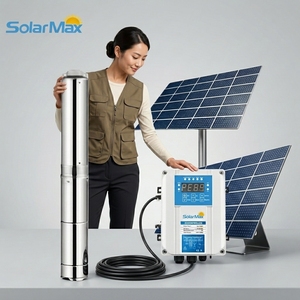 Pompe à eau solaire hybride <span class=keywords><strong>SolarMax</strong></span> 1100W pour puits profond, système haute pression avec turbine en plastique - Product Image 2