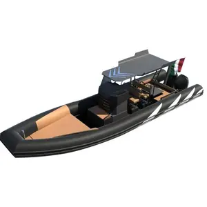 Barco de alumínio RIB 860 PVC/hypalon com motor duplo para barco inflável de alto desempenho, 28 pés, com costela, salva-vidas