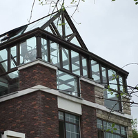 Terraza Acristalada Moderna de Aluminio, Fácil de Montar, con Doble Vidrio Templado Low-E, Alto Aislamiento Térmico, Ecológica, Impermeable y Plana