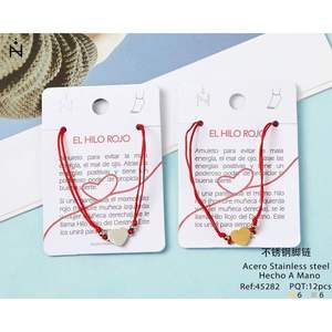 Chaîne de cheville en acier inoxydable plaqué or avec pendentif cœur El Hilo Rojo, style bohème, cadeau pour femme - Product Image 4