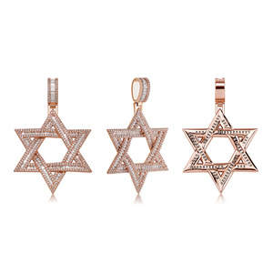 Kalung Liontin Bintang Daud Zirkon Mewah dan Indah, Perhiasan Fashion Pria Wanita, Tren Pesta <span class=keywords><strong>Rock</strong></span>, Hadiah Perhiasan - Product Image 5