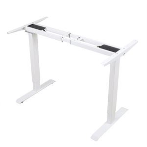 Electric Height Adjustable <b>Computer</b> <b>Desk</b> Dual Motor Quick Assembly White Metal Gaming <b>Desk</b> With Adjustable Legs - Product Image 2