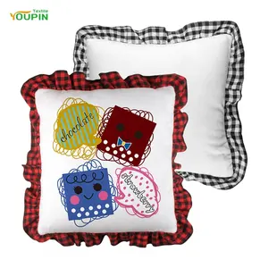 Gran oferta 2023, fundas decorativas de almohada navideñas, sublimación de vacaciones de invierno, funda de almohada navideña de poliéster en blanco