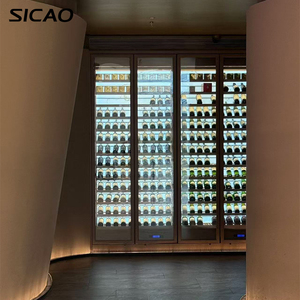 Étagères de cave à vin murales modernes personnalisées, design de cave à vin, étagères murales de bar, étagères suspendues pour spiritueux, armoire réfrigérée - Product Image 1