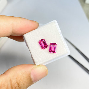 YinZheng <strong>Gems</strong> 4*6mm Emerald Cutting Synthetic Sapphire Stone Pink Sapphire Gemstone Beads for Jewelry Making - Product Image 4