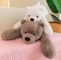 Vente en gros peluche allongée pour l'anxiété peluche ours blanc doux couché coussins en peluche