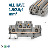 Borne de raccordement électrique industrielle double couche PT 2-2 en cuivre étamé de haute qualité pour rail DIN, à insertion rapide