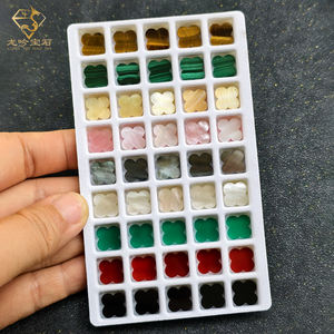 花の形サンプルミックスカラーナチュラルルース宝石マザーオブパール4リーフ形状 - Product Image 5