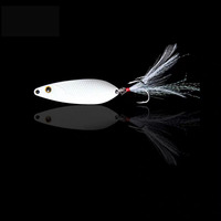 LUTAC Leurre métallique en alliage de zinc coulant cuillère à eau entière VMC plume triple crochet léger écailles de poisson bionique longue coulée 46mm/7g