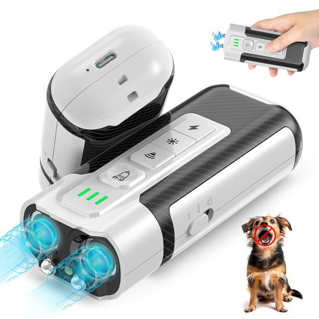 Newest 4 Working Modes Handle Remote Control Training Good Behavior Ultrasonic Bark Deterrent With Electric Shock Function