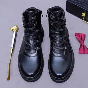 Chaussures habillées Derby marron en cuir de vachette pour hommes, style professionnel, imperméables et rehaussantes, à la mode - Product Image 3