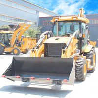 LIVRAISON GRATUITE Petite chargeuse-pelleteuse 4X4 Ce Euro 5 Epa Digger Loader Tracteur avec chargeuse et pelleteuse