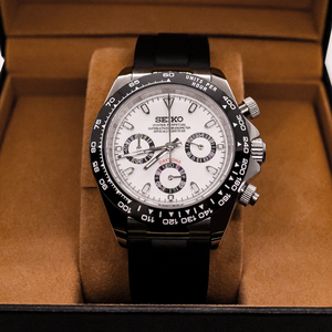 Reloj de Cuarzo para Hombre con Caja Redonda, Esfera de Cristal de Zafiro, Ancho de Correa de 20 mm, Reloj de Cuarzo de Lujo Modificado para Hombre, Resistente al Agua - Product Image 6