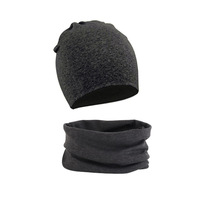 Conjunto de 2 Piezas de Gorro y Bufanda de Algodón para Niños, Gorro Cálido de Color Sólido para Bebés, Hombres y Mujeres, Estilos de Otoño e Invierno