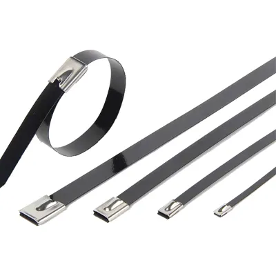 Envoltura de PVC Núcleo recubierto Inoxidable 304 /316/201 Metal Autoblocante Zip Tie Cable Tie