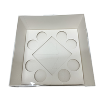 Vente en gros 8 présentoirs pour cupcake bento avec insert en papier et couvercle transparent en PET boîte d'emballage pour cupcake personnalisée