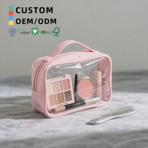Timeforest Modern Portable PVC <b>Makeup</b> <b>Bag</b> Zipper Closure Soft Handle Characters Pattern Waterproof Durable Travel Organizer for - Product Image 1
