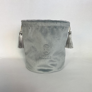 Tùy chỉnh tua dây rút nhung trang sức Pouch đáy tròn trang điểm Túi satin lót Quà Tặng mỹ phẩm Xúc xắc nến bao bì túi - Product Image 3