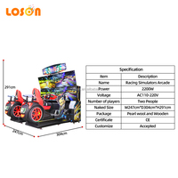 Simulateur de course de luxe Loson pour 2 joueurs, machine de jeu d'arcade de conduite, équipement de divertissement à monnayeur pour centre commercial
