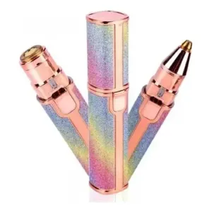 เครื่องกำจัดขนคิ้วแบบชาร์จไฟได้แบบพกพามีสองหัวคุณสมบัติโกนและล้างเครื่องสำอางไม่เจ็บง่าย - Product Image 4