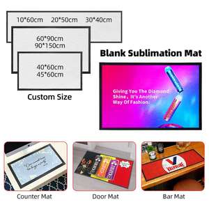 Tapis de porte extérieur personnalisé en polyester imperméable et caoutchouc nitrile, vierge pour sublimation, direct usine - Product Image 1