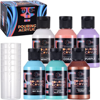 Set de peinture acrylique à flux variable avec passoire pour toile papier verre surface