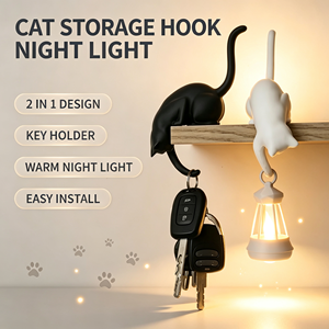 Lámpara Nocturna con Gancho para Guardar Objetos, 2 en 1, Porta Llaves, Lámpara Colgante de Pared para Entrada, Dormitorio, Baño, Decoración del Hogar, Regalo - Product Image 1