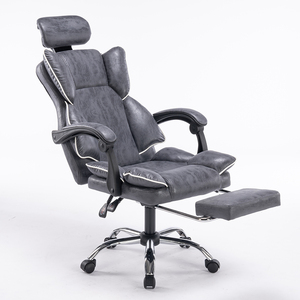 Silla Giratoria Ergonómica Moderna de Cuero PU con Respaldo Alto, Cómoda Silla Ejecutiva de Oficina de Lujo con Reposapiés - Product Image 1