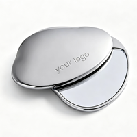 Miroir de poche compact personnalisé avec couvercle coulissant, forme nuage, en métal argenté, gravé, rotatif, plaqué or