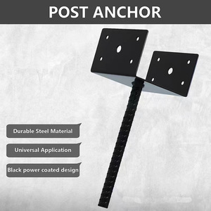 Heavy Duty U Shape Carbon Steel Fence <strong>Post</strong> <strong>Holder</strong> 4x4 Inch 4 Pack Rustproof Outdoor Deck Base <strong>Post</strong> Support Bracket - Product Image 5