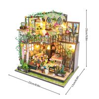 Ensembles d'assemblage de modèles architecturaux 3D pour petite maison de poupée à deux étages, villa de jardin, bricolage fait à la main