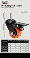 Roue pivotante à roulement à rouleaux en PVC de qualité moyenne, certifiée CE, personnalisable OEM, durable, pour chariot de plateforme, chariot de bureau et chariot d'hôpital