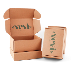 Carton postal cadeau noir imprimé personnalisé petit emballage en carton kraft Boîte en carton <span class=keywords><strong>E</strong></span>-flûte avec insert - Product Image 5