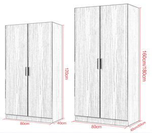 Armoire double <span class=keywords><strong>porte</strong></span> simple et moderne en bois, armoire économique à deux portes pour la maison, armoire à vêtements à assembler - Product Image 6