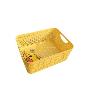 Water Star Home Yellow Duck <b>Rectangular</b> Storage <b>Basket</b> PP Material Stackable Cosmetic Toy Organizer - Product Image 5
