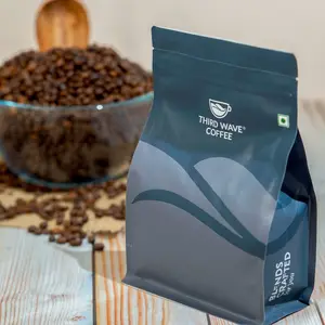 Custom Logo 250g 500g 1kg Flat Bottom Coffee Pouch Ziplock Bag Tea Coffee Pouch With Zipper Valve Tea Coffee Bag
