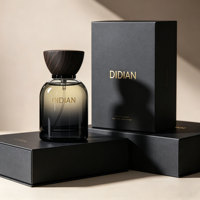 Flacon de parfum unique d'usine 30ML 50ML 100ML, flacon de parfum de luxe en verre, flacon de parfum rond noir dégradé avec boîte
