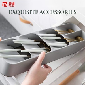 Modern Kitchen Cabinet Pull Out <b>Basket</b> Aluminum Plate 3-Sided Drawer Organizer Dish Rack with Cutlery Tray <b>for</b> Home <b>Storage</b> - Product Image 3
