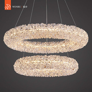 Lámparas de cristal redondas contemporáneas, candelabro de lujo para sala de estar de villa, salón de hotel - Product Image 5