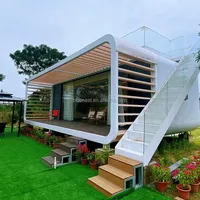 Langlebige Luxus-Fertighäuser Camping-Urlaubshäuschen Kleines Fertighaus für Glamping Tiny Home Bungalows Portail