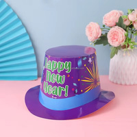 Individuell Bedruckte Frohes Neues Jahr Hüte für Erwachsene Schwarz Gold Rosa Papierhut Silvester Zylinder Party Dekorationen Zubehör
