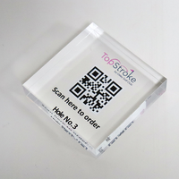 Bloc d'affichage de code QR en acrylique écologique personnalisable de 4 x 4 pouces avec options de taille et de logo
