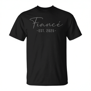Camiseta Negra Fianc Est 2025, Regalo de Boda para Adultos - Product Image 2